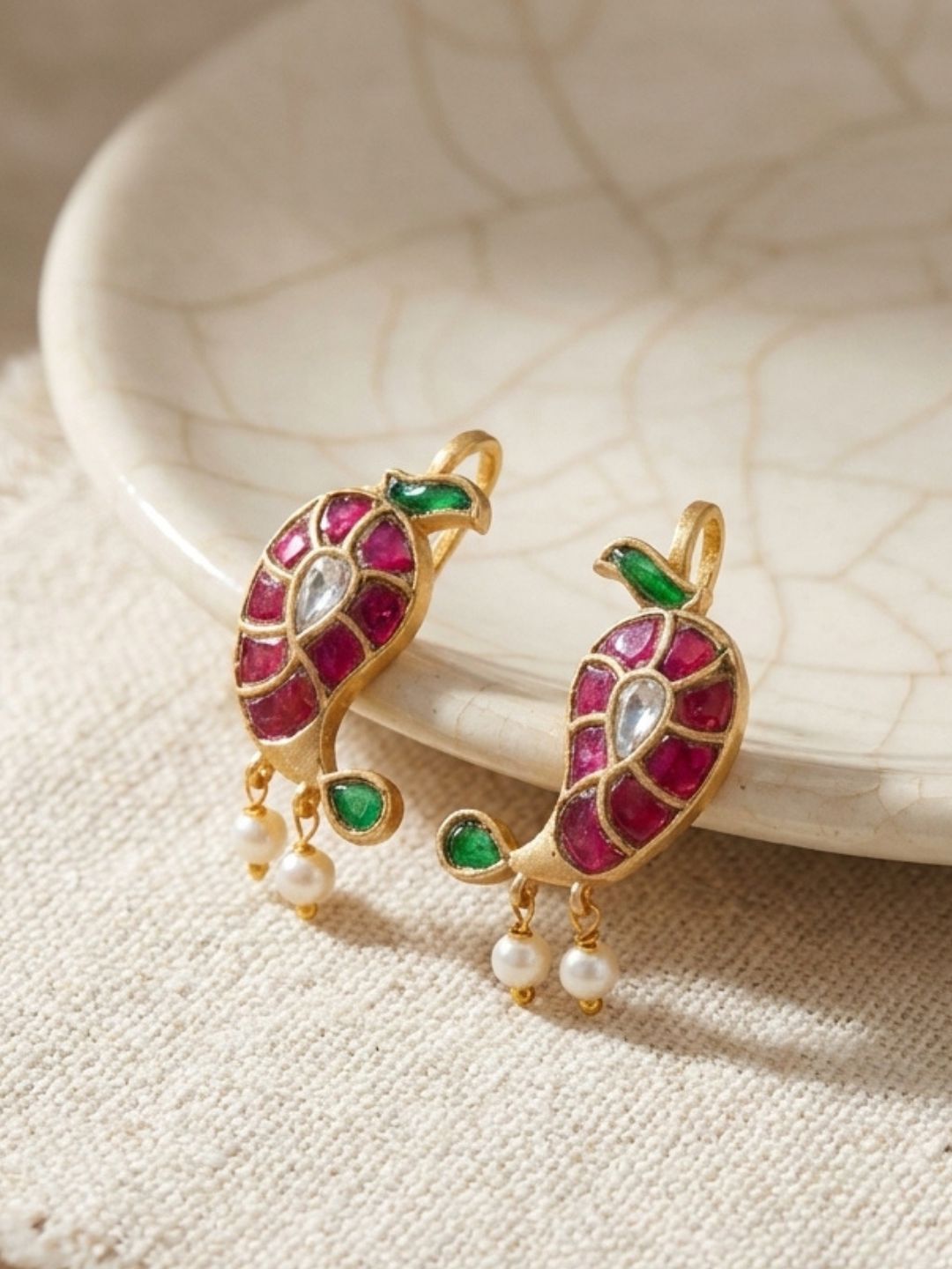 Ishhaara Jadau Kundan Mango Bugadi Earrings