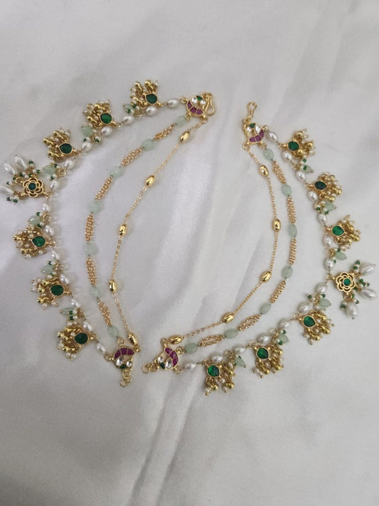 Ishhaara Jadau Kundan Pearl Earchains
