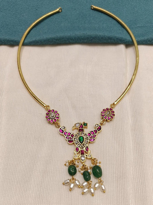 Ishhaara Jadau Kundan Stone Hasli Necklace