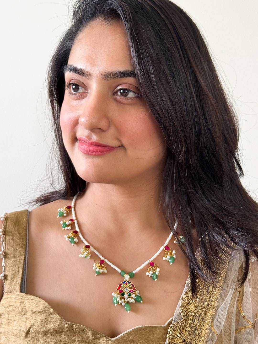 Ishhaara Jadau Kundan Stones Pendant Necklace