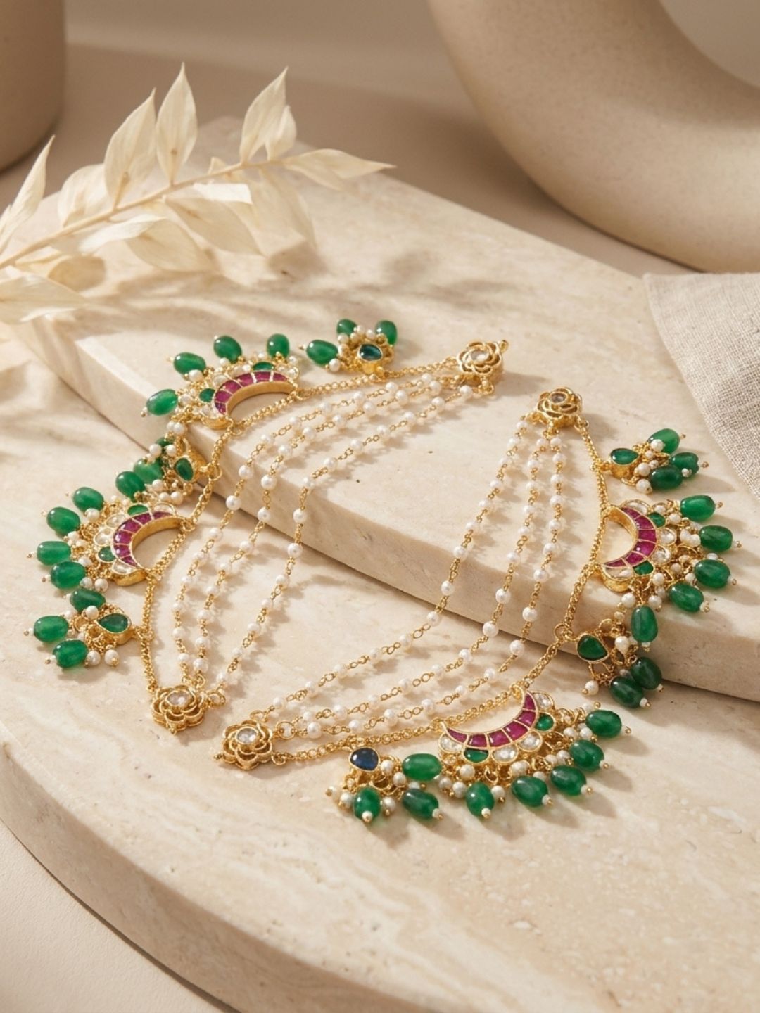 Ishhaara Jadau Kundan Studded Bridal Ear Chain