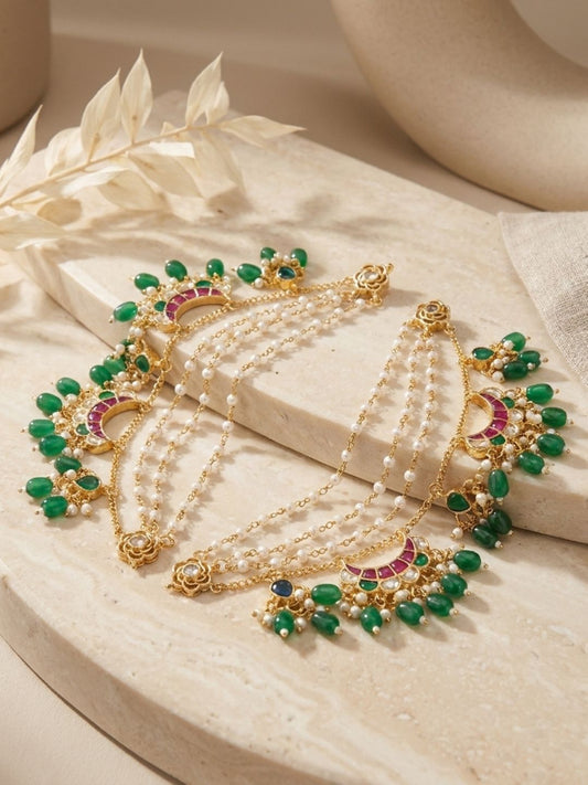 Ishhaara Jadau Kundan Studded Bridal Ear Chain