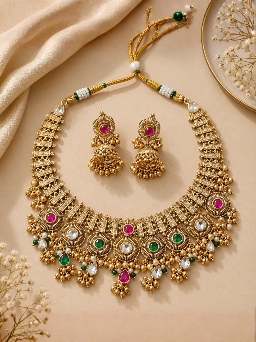 Ishhaara Jadau Kundan Studded Heritage Necklace