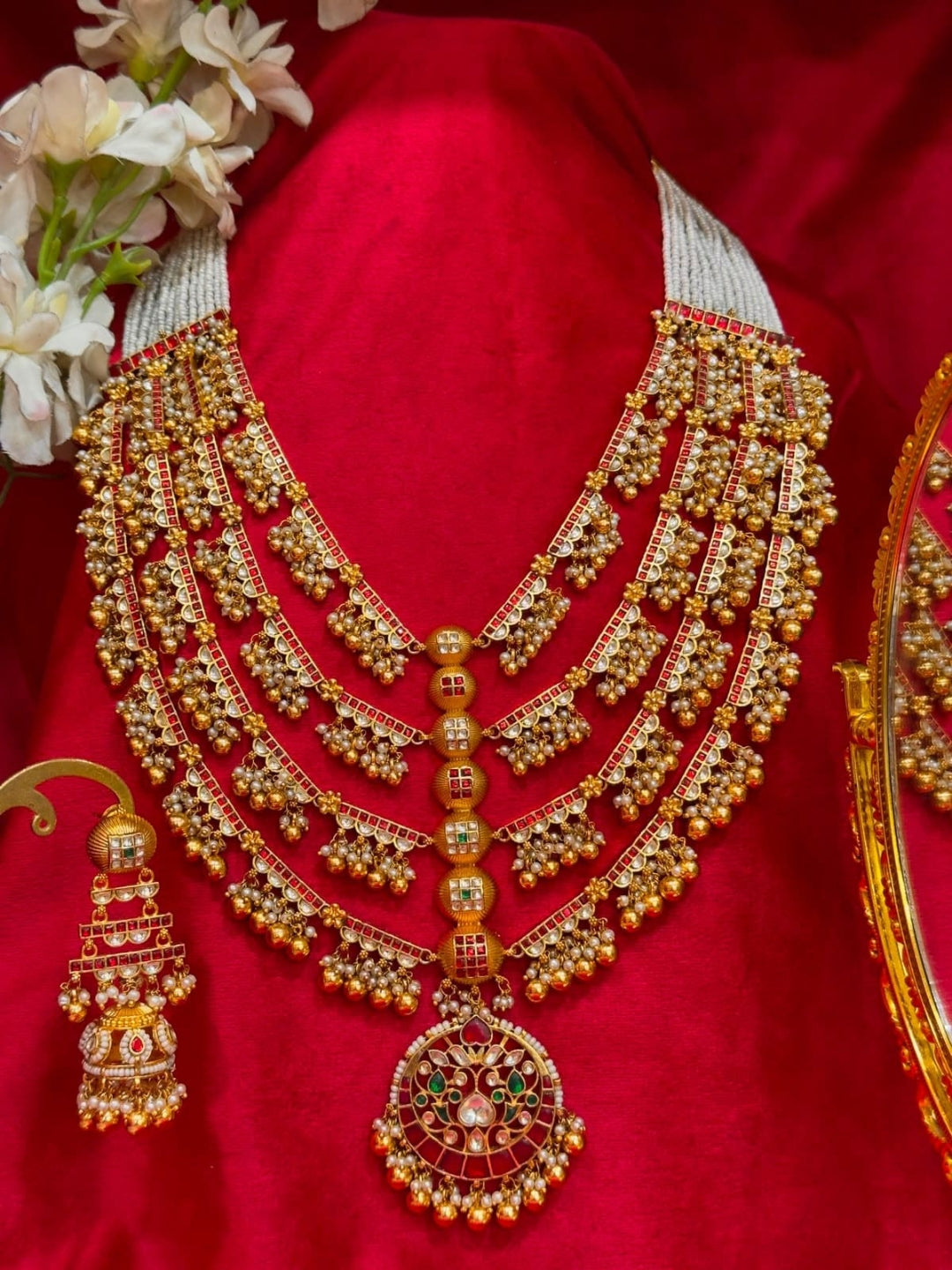 Ishhaara Jadau Kundan Studded Layered Rani Necklace