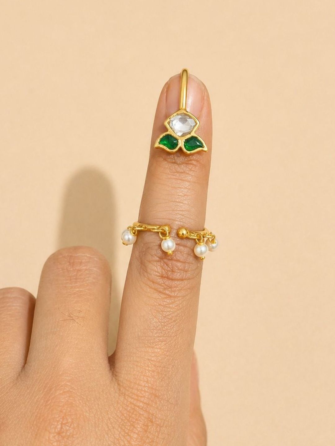 Ishhaara Jadau Kundan Studded Nail Ring
