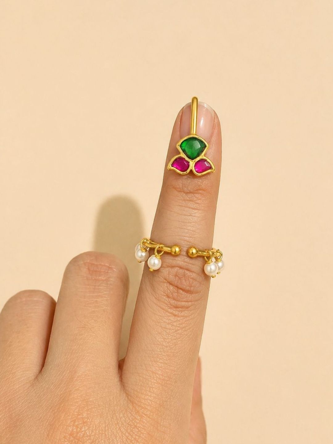Ishhaara Jadau Kundan Studded Nail Ring