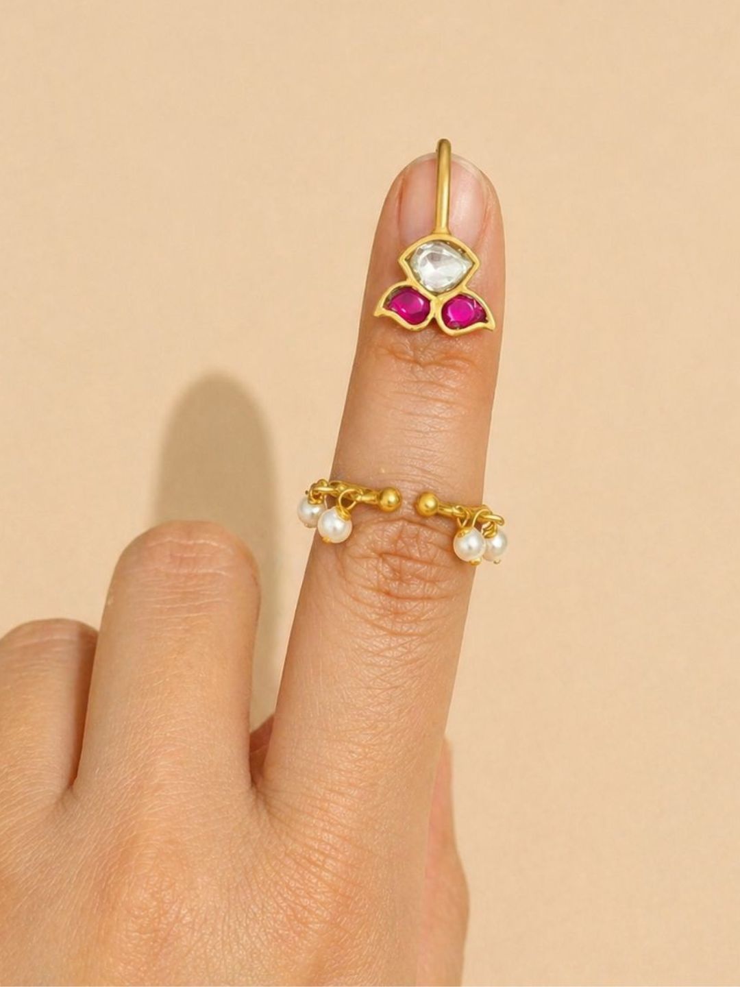 Ishhaara Jadau Kundan Studded Nail Ring