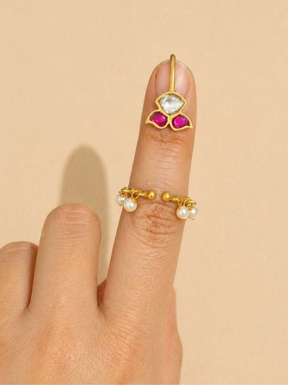 Ishhaara Jadau Kundan Studded Nail Ring