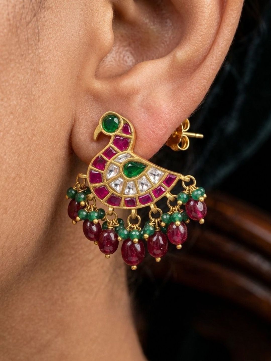 Ishhaara Jadau Kundan Swan Earring