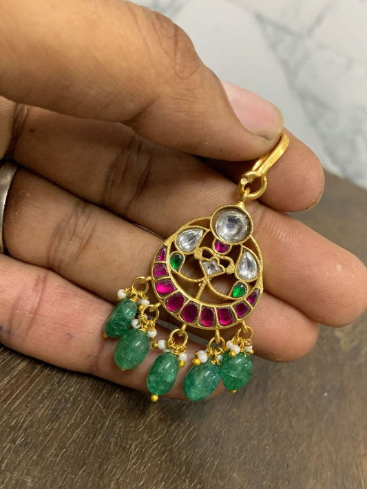 Ishhaara Jadau Moon Floral Pearl Teeka
