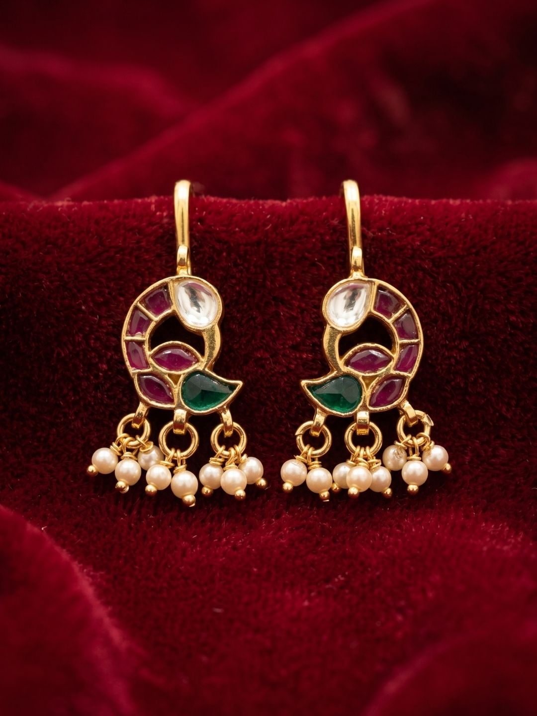 Ishhaara Jadau Peacock Bugadi Earrings