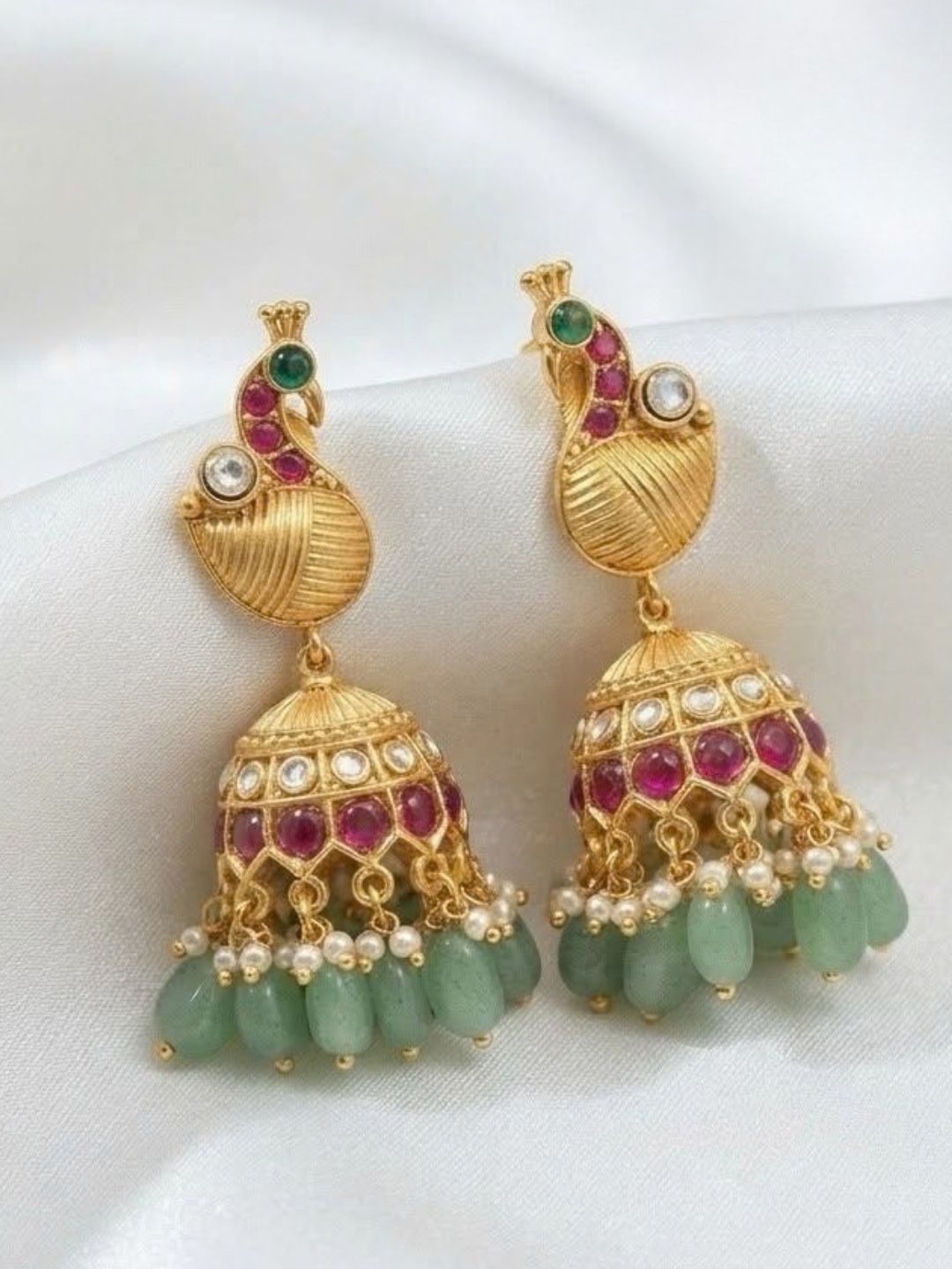 Ishhaara Jadau Peacock Jhumkas