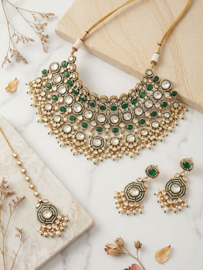 Ishhaara Jadau Polki Kundan Meenakari Bridal Necklace Set
