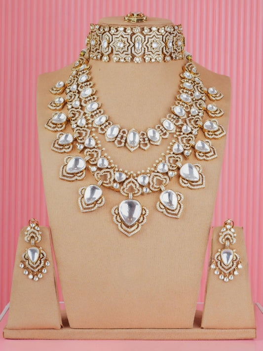 Ishhaara Jadau Polki Kundan Meenakari Choker And Long Necklace
