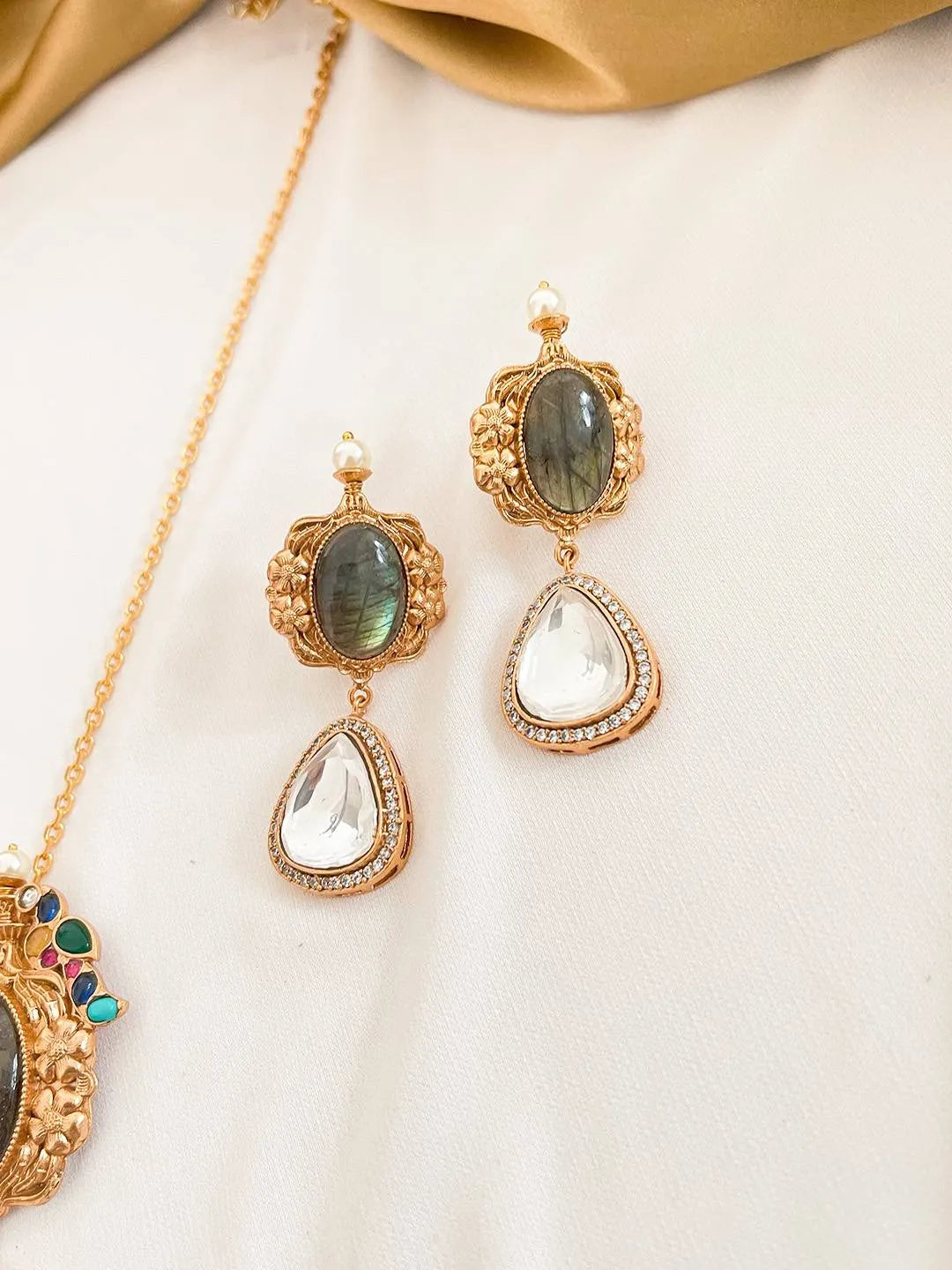 Ishhaara Jadau Stone Exclusive Design Long Chain Set