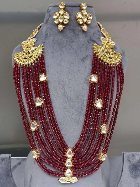 Ishhaara Jade And Kundan Studded Layered Necklace Set