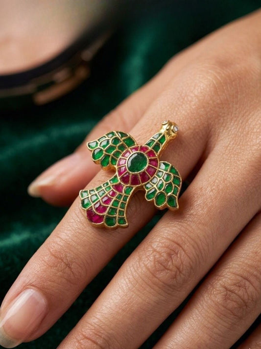 Ishhaara Jadtar Stone Garuda Ring