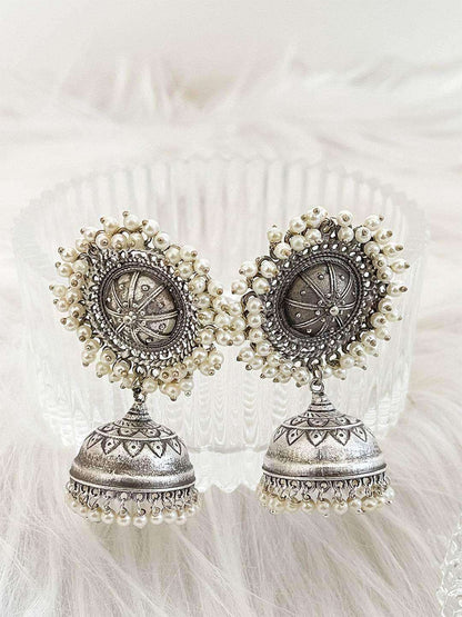 Ishhaara Jhumkas With Bead Drops