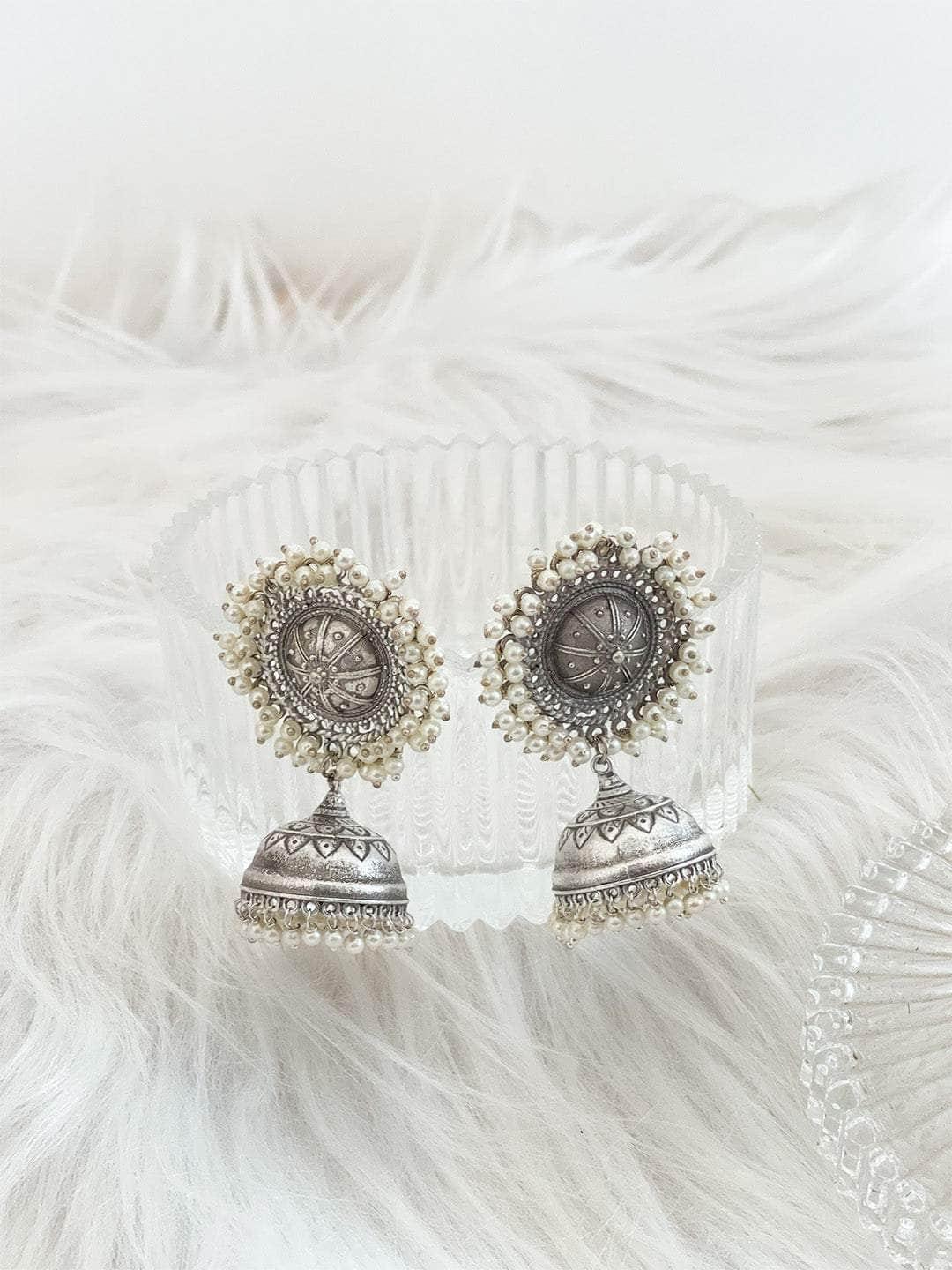 Ishhaara Jhumkas With Bead Drops