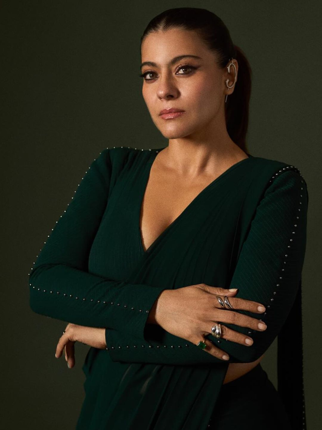 Ishhaara Kajol Devgan In Water Drop Shaped Doublet Rings