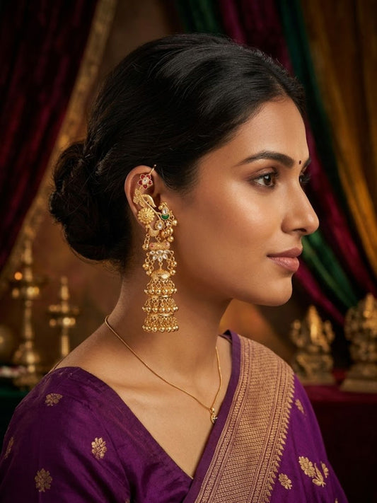 Ishhaara Kashmiri Drop Earrings Jhumkas