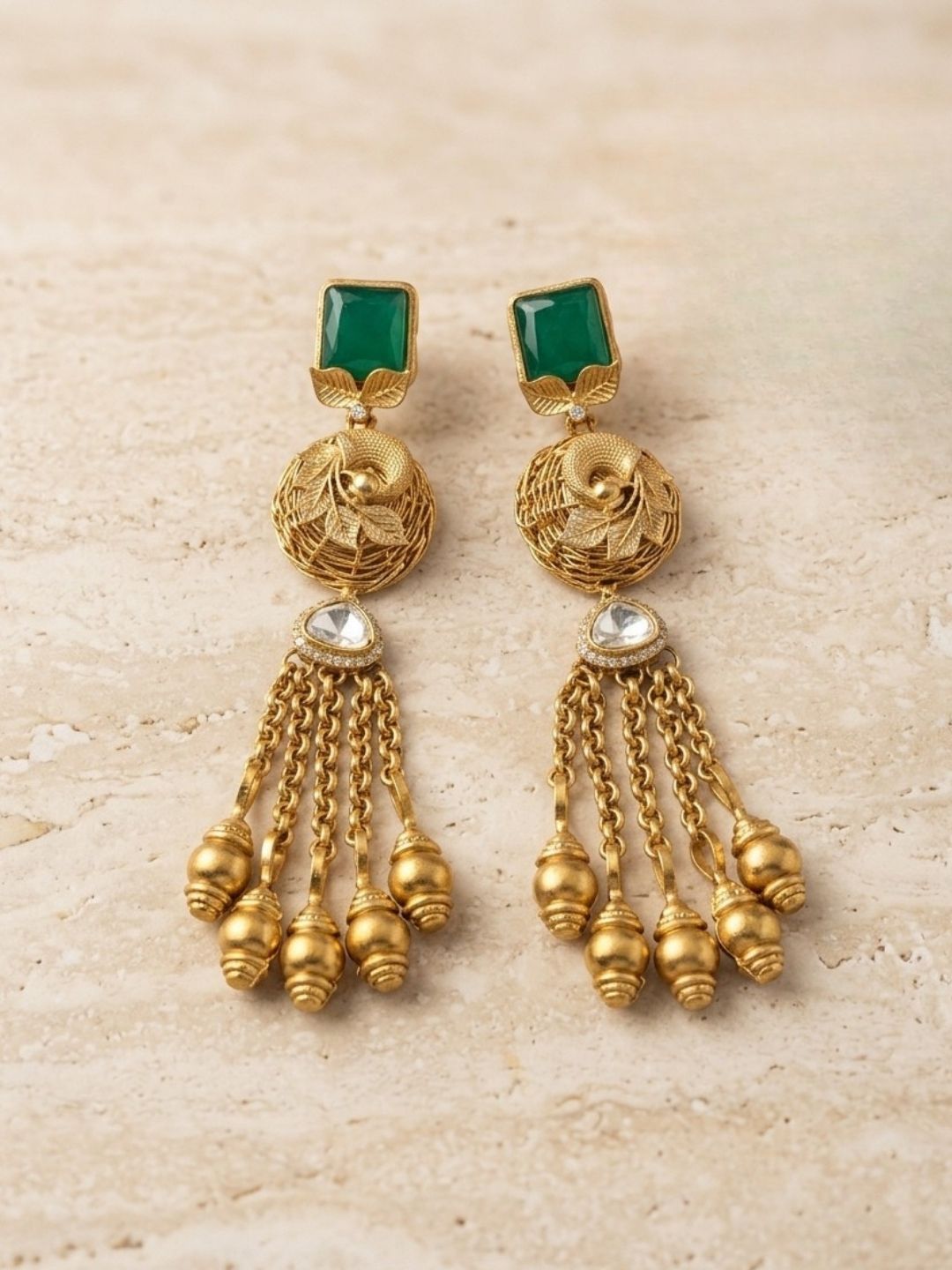 Ishhaara Kashmiri Royal Moissanite Earrings