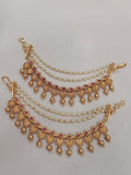 Ishhaara Kemp And Pearls Layered Ear Chains