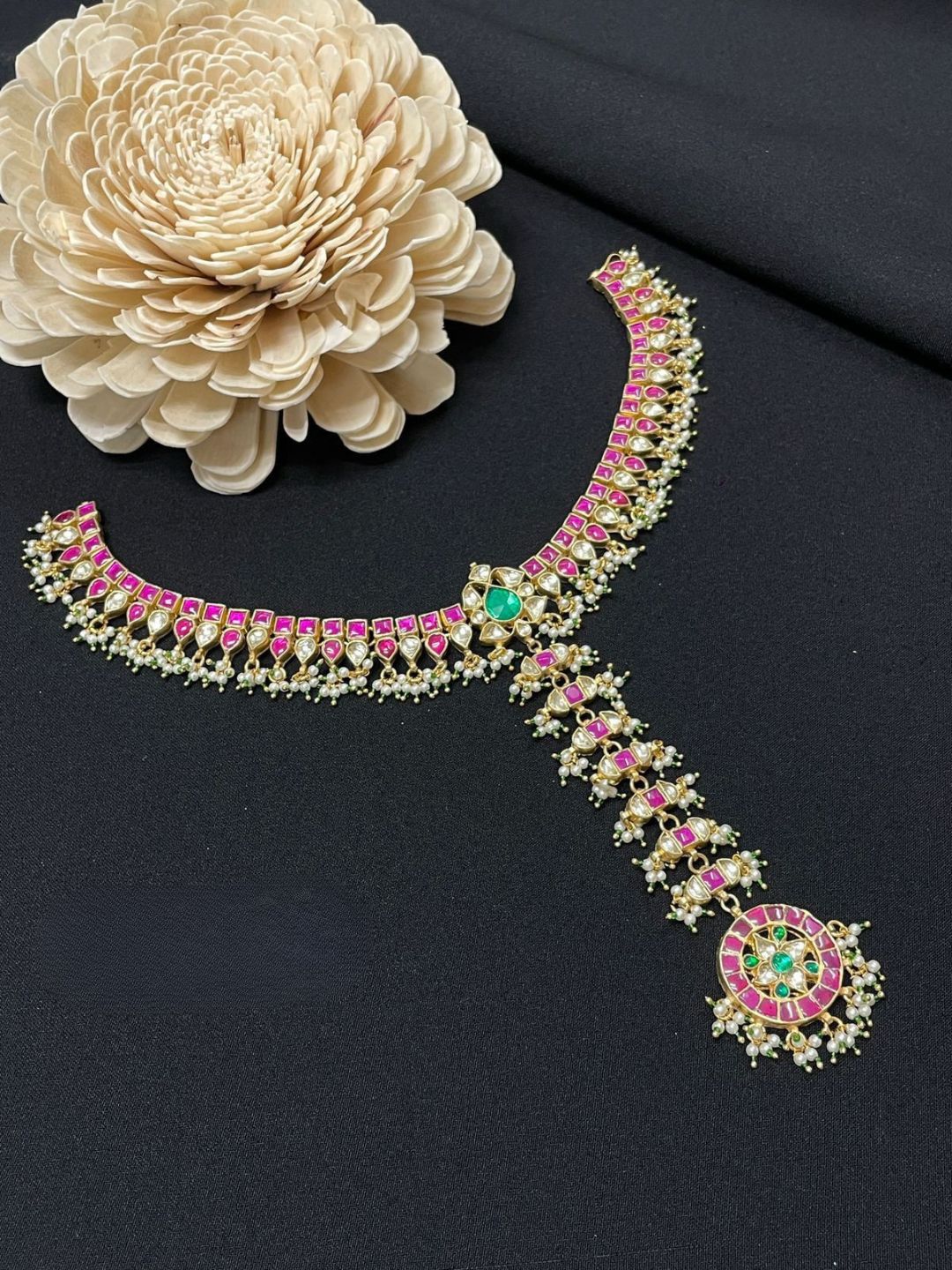 Ishhaara Kemp Floral Bridal Mathapatti