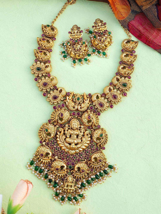 Ishhaara Kemp Floral Gutta Pusalu With Jhumkas