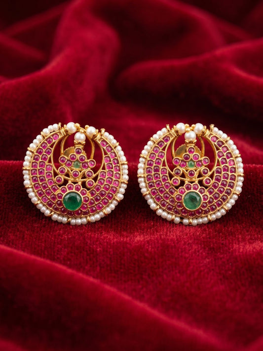 Ishhaara Kemp Moon Shaped Stud Earrings