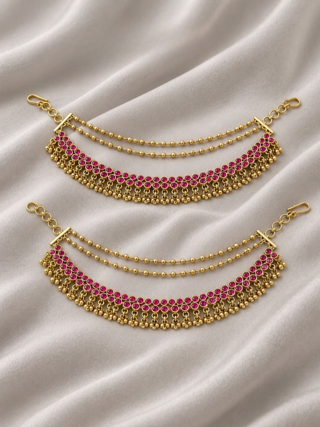 Ishhaara Kemp Stones Studded Ear Chains