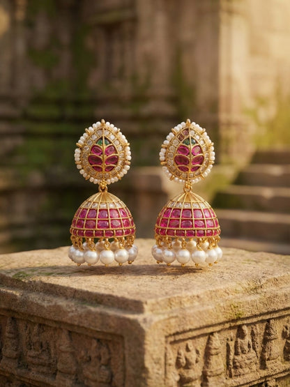 Ishhaara Kempu Jadau Jhumka Earrings