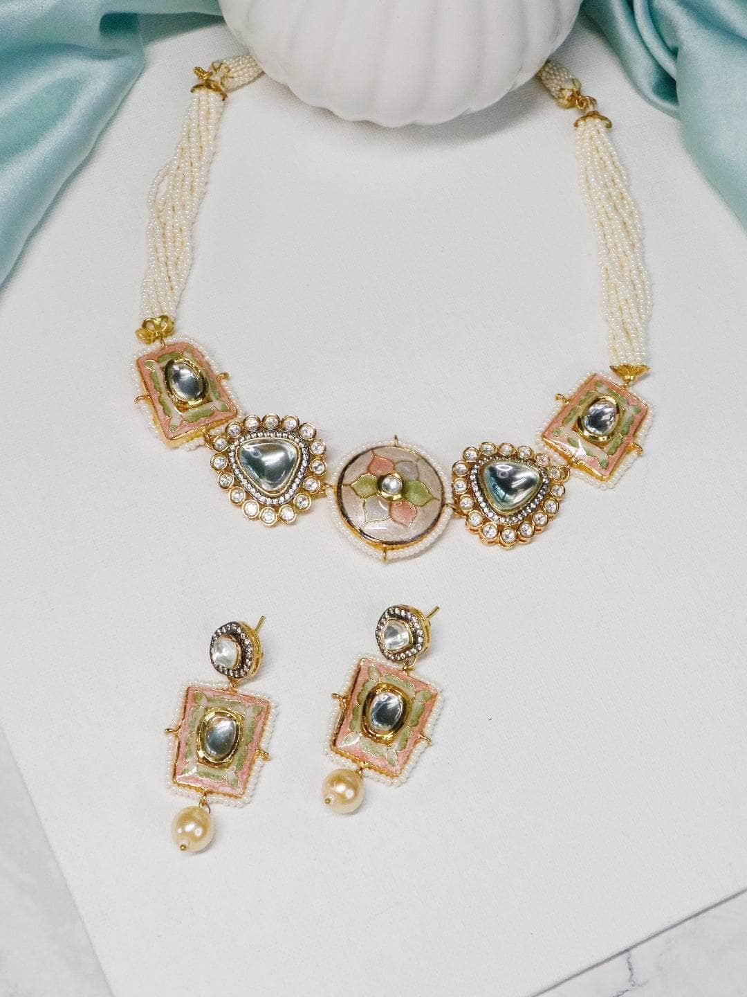 Ishhaara Kinjal In Meena Painted Patchi Choker Set