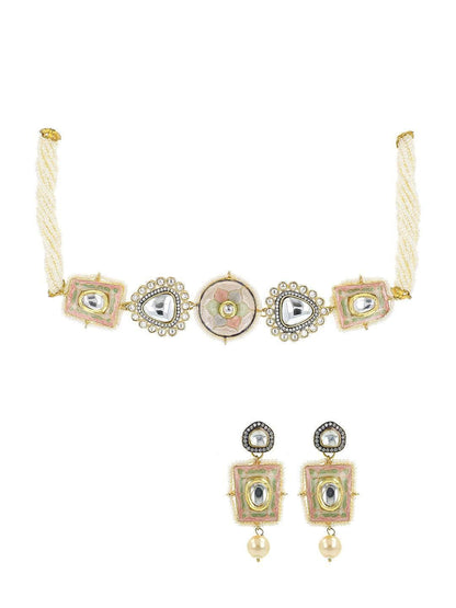 Ishhaara Kinjal In Meena Painted Patchi Choker Set