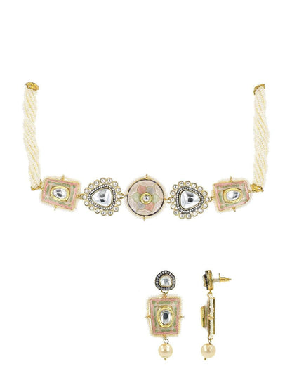 Ishhaara Kinjal In Meena Painted Patchi Choker Set