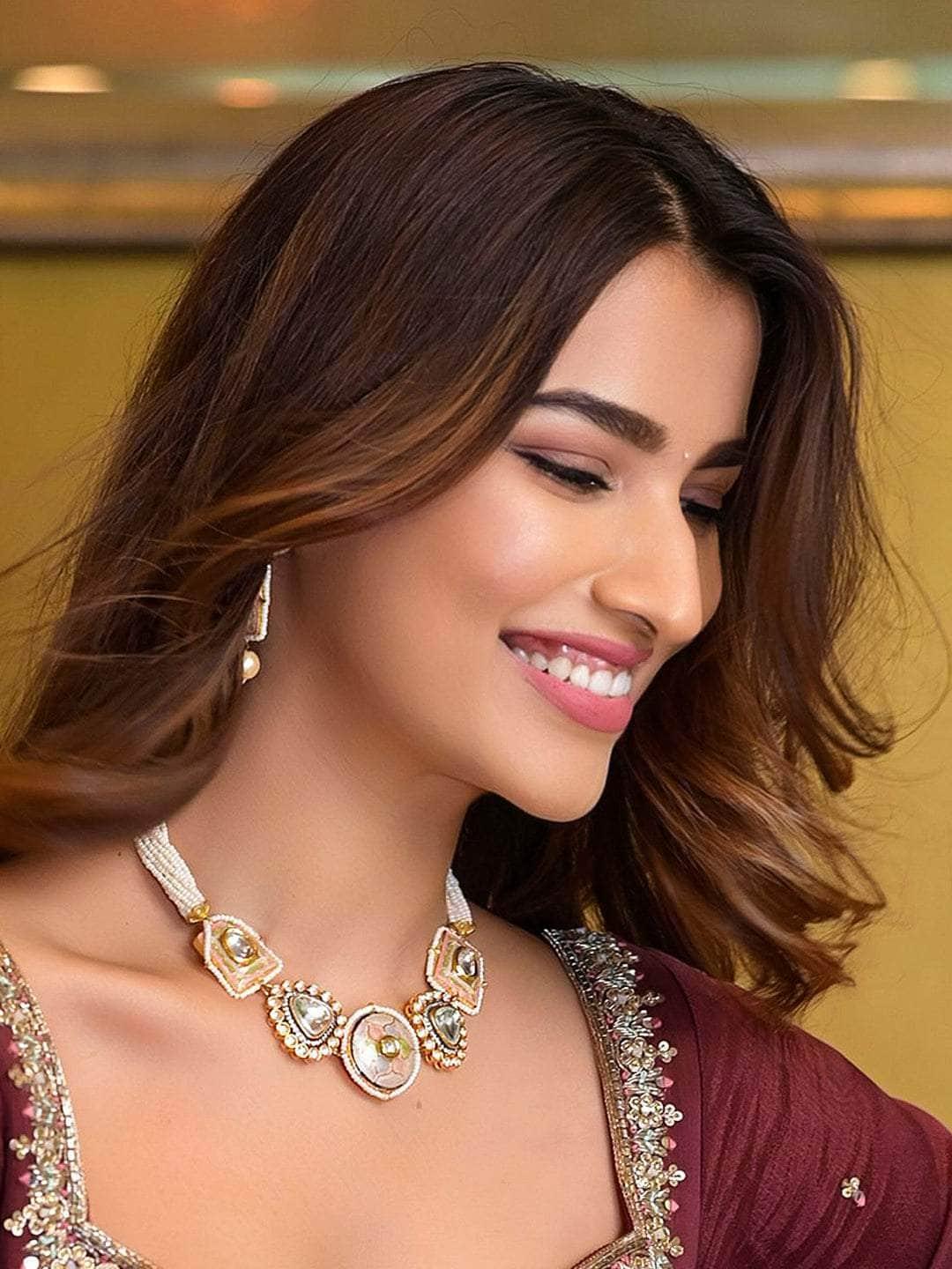 Ishhaara Kinjal In Meena Painted Patchi Choker Set