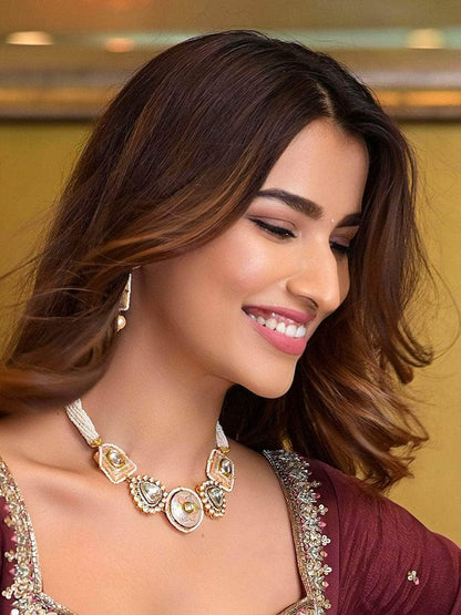 Ishhaara Kinjal In Meena Painted Patchi Choker Set
