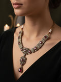 Ishhaara Kohinoor Ruby 925 Silver Necklace Set