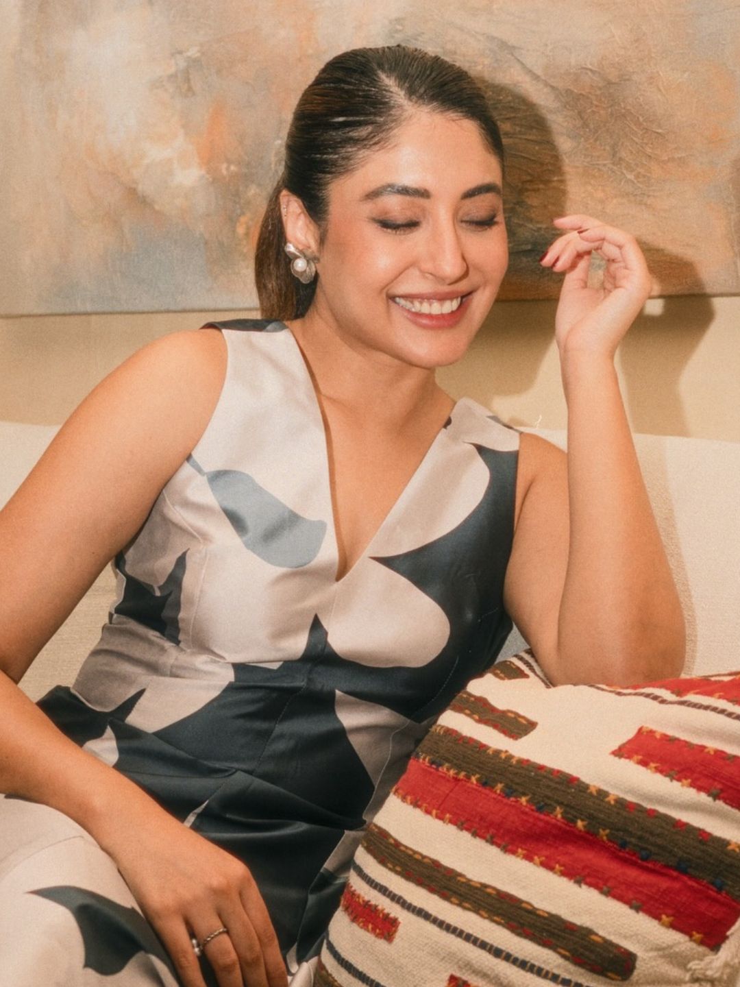 Ishhaara Kritika Kamra In Camellia Brushed Finish Stud Earrings