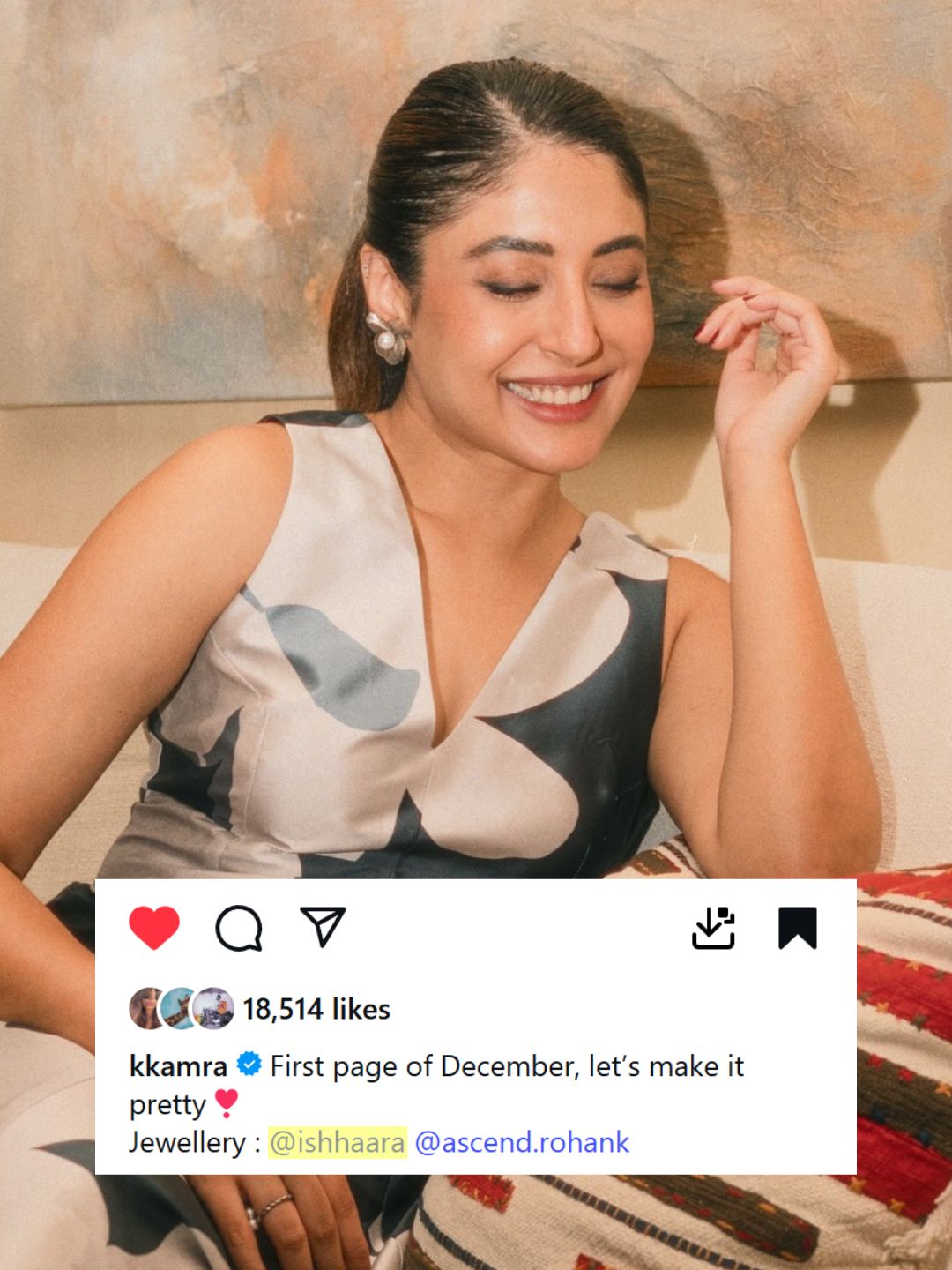 Ishhaara Kritika Kamra In Camellia Brushed Finish Stud Earrings