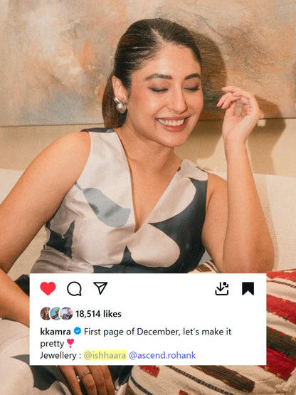 Ishhaara Kritika Kamra In Camellia Brushed Finish Stud Earrings