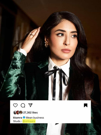 Ishhaara Kritika Kamra In Chunky Huggie Hoop Earrings