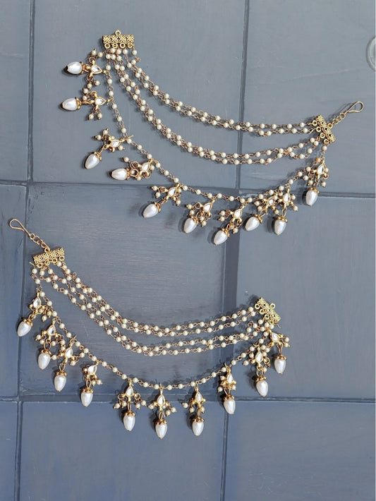 Ishhaara Kundan And Pearl Earchain