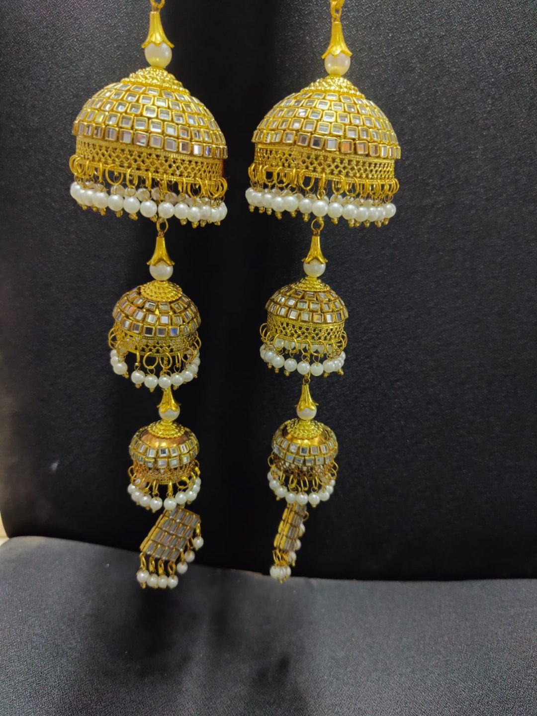 Ishhaara Kundan And Pearl Studded Three Layered Kaleera