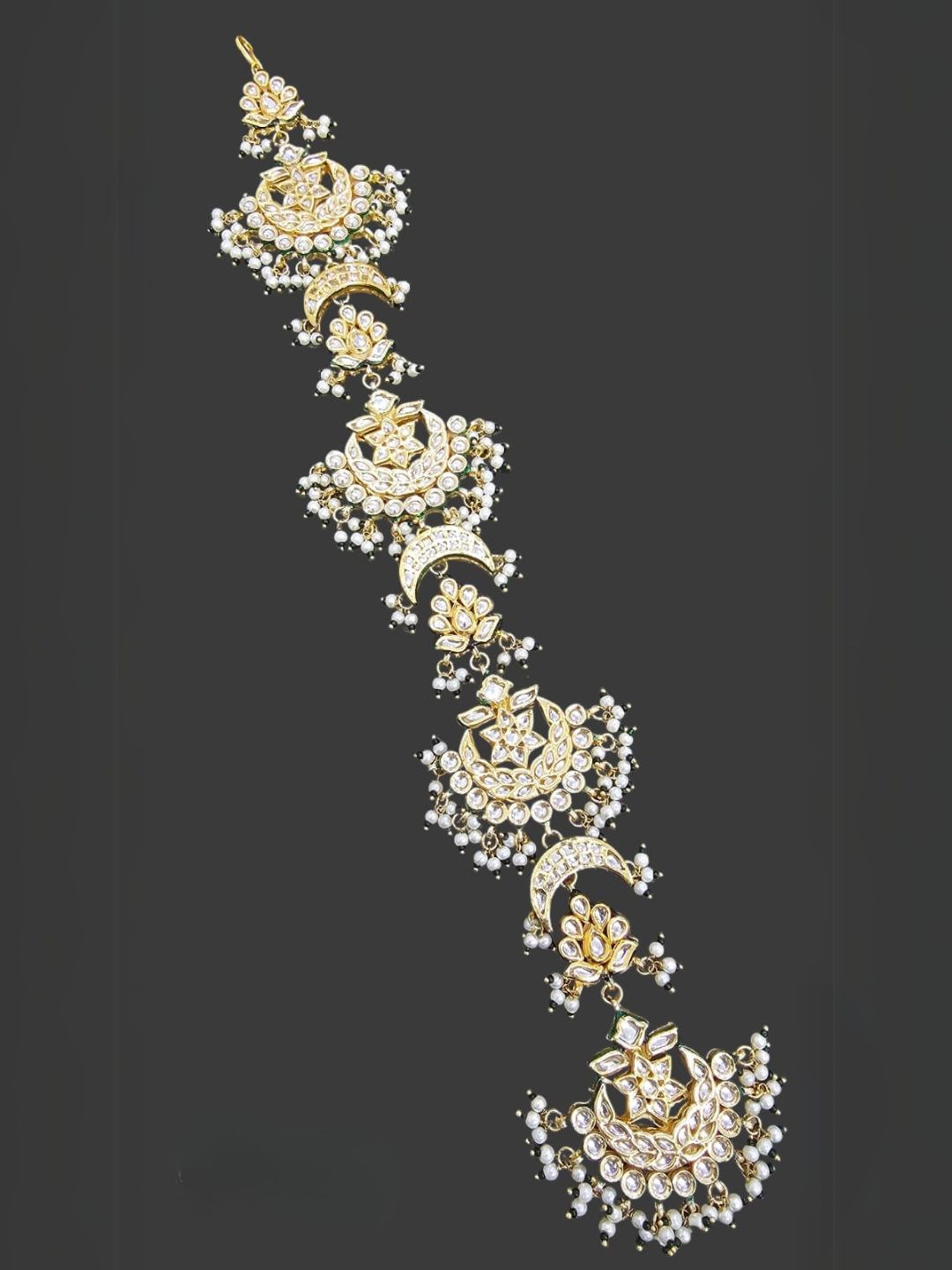 Ishhaara Kundan And Pearls Beaded Wedding Hair Braid Choti