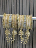 Ishhaara Kundan Antique Finish Jhumka Bangles