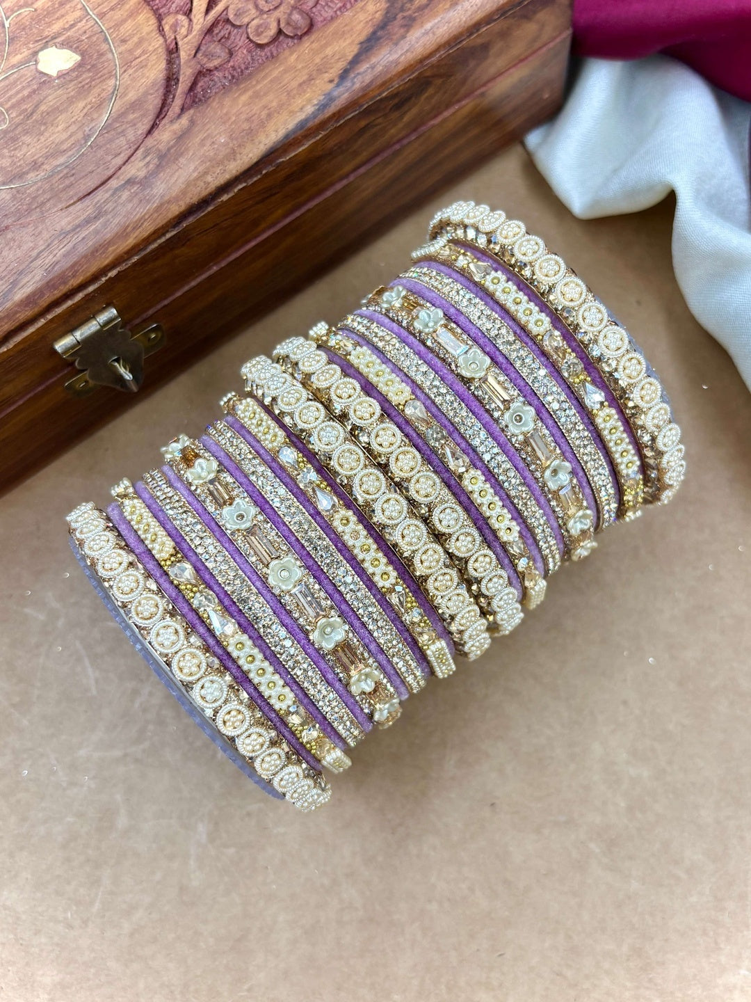 Ishhaara Kundan Bangle Set — handcrafted Indian jewellery - view 6