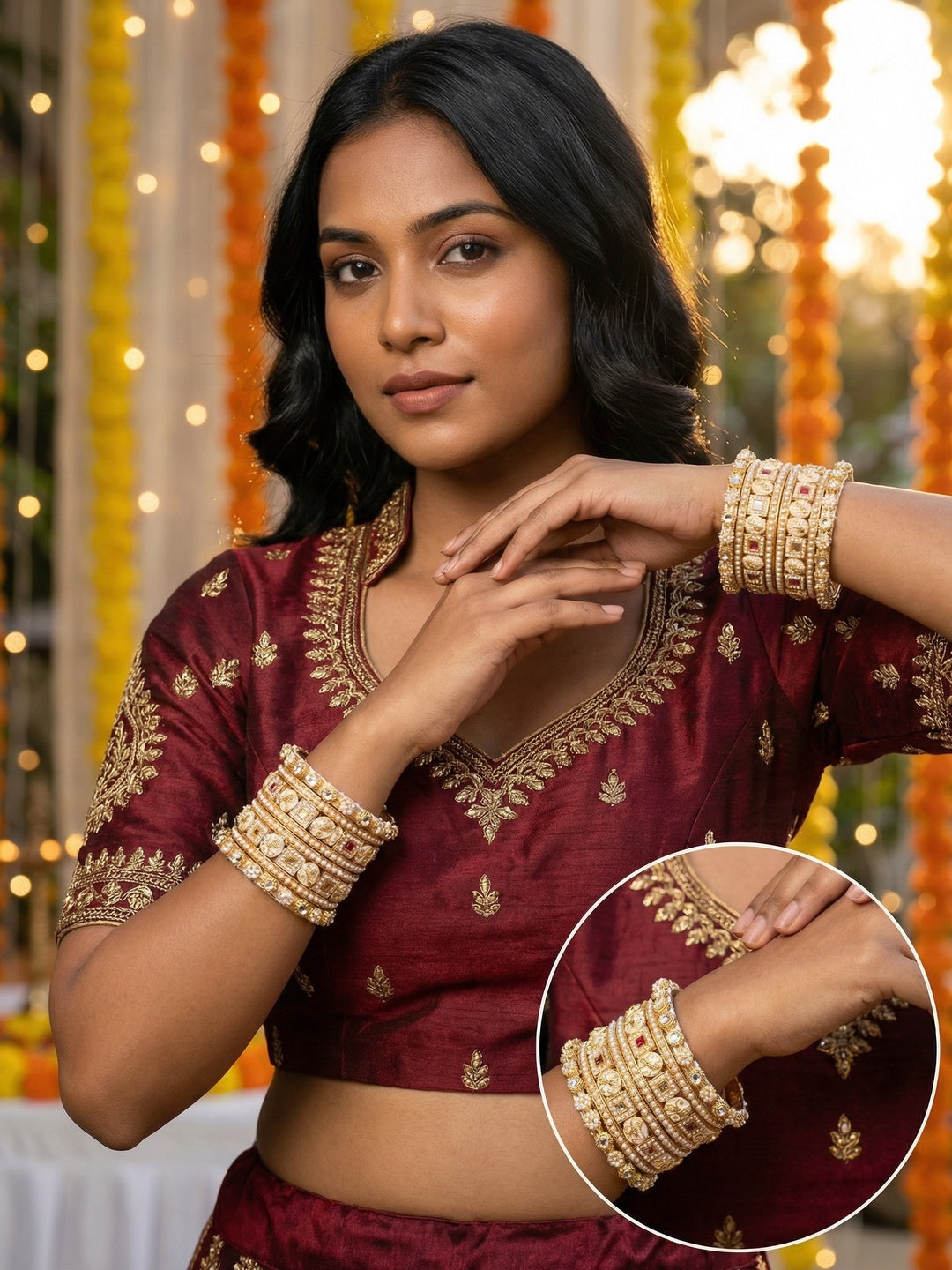 Ishhaara Kundan Bangle Set — handcrafted Indian jewellery