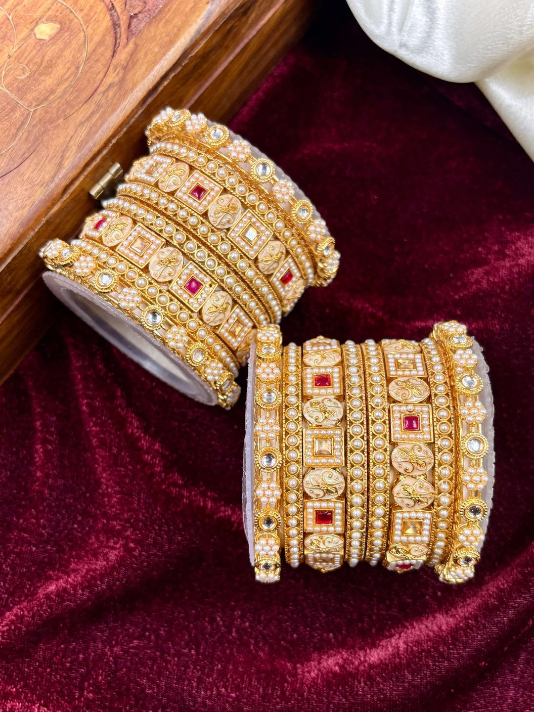 Ishhaara Kundan Bangle Set — handcrafted Indian jewellery - view 2