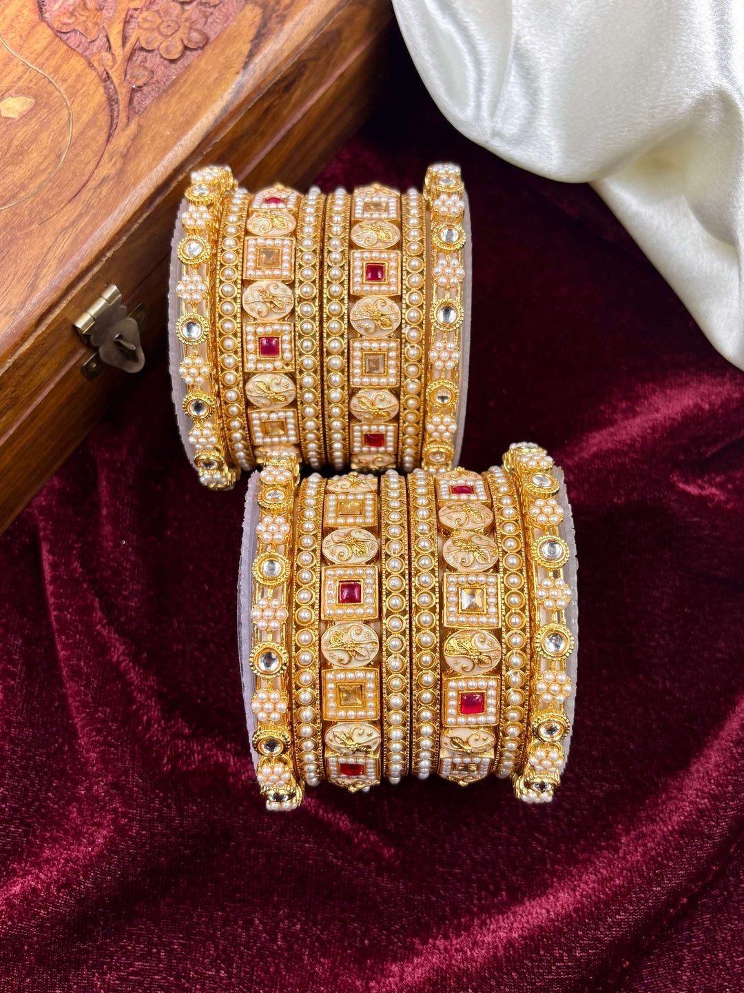 Ishhaara Kundan Bangle Set — handcrafted Indian jewellery - view 5